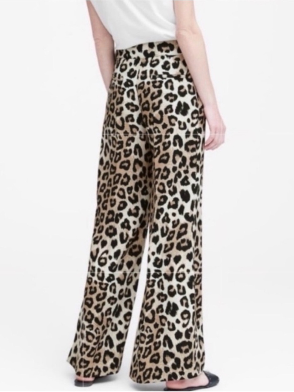 Banana Republic Leopard Print Wide-Leg Pants
